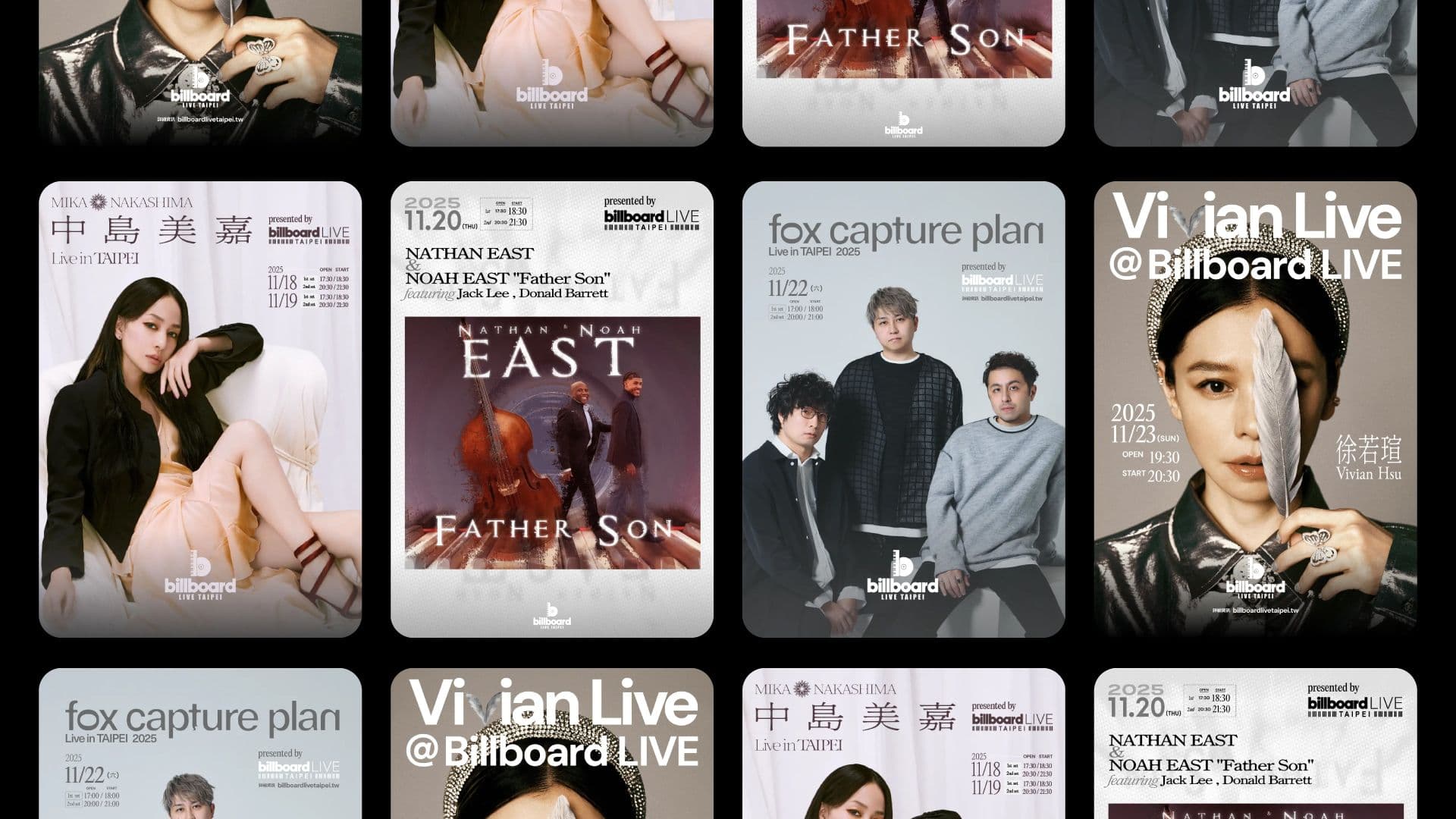 今週の強力ラインナップ|Billboard Live TAIPEI